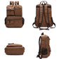 Compartiments spacieux du sac à dos vintage en toile