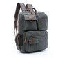 Sac à dos gris en toile, design rétro et pratique