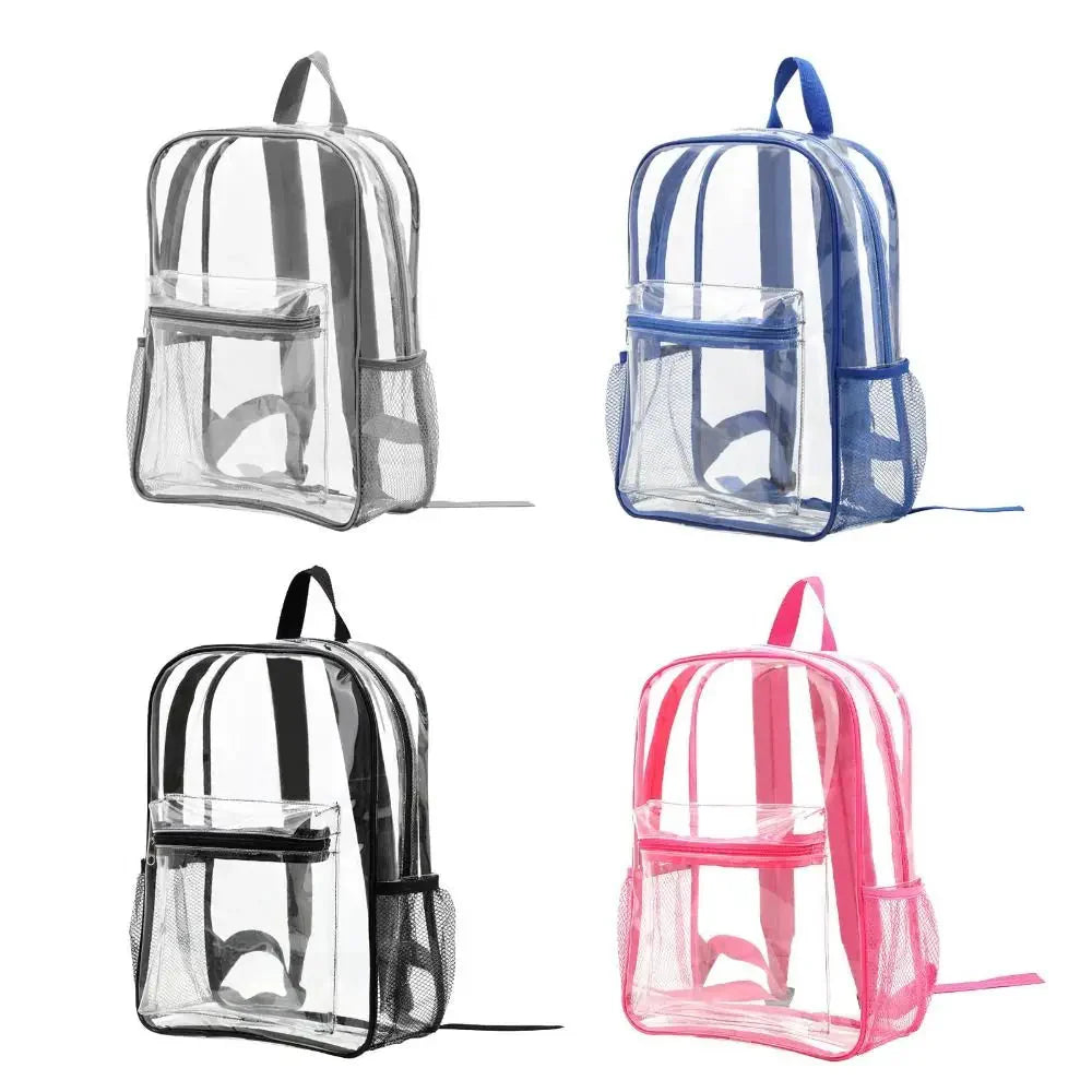 Sac à dos transparent en PVC avec poche avant zippée