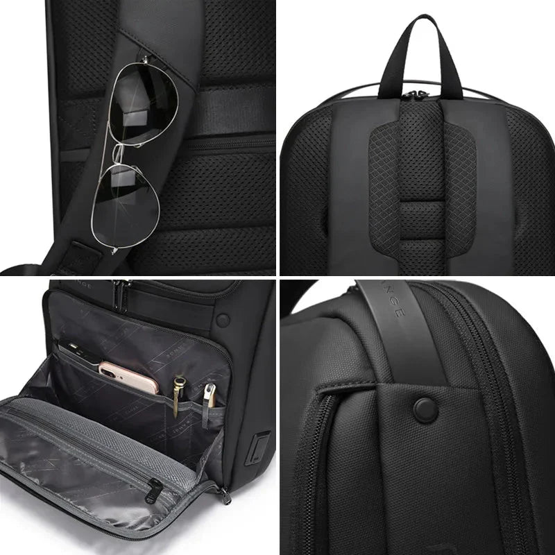 Sac à dos ouvert montrant le compartiment pour ordinateur portable