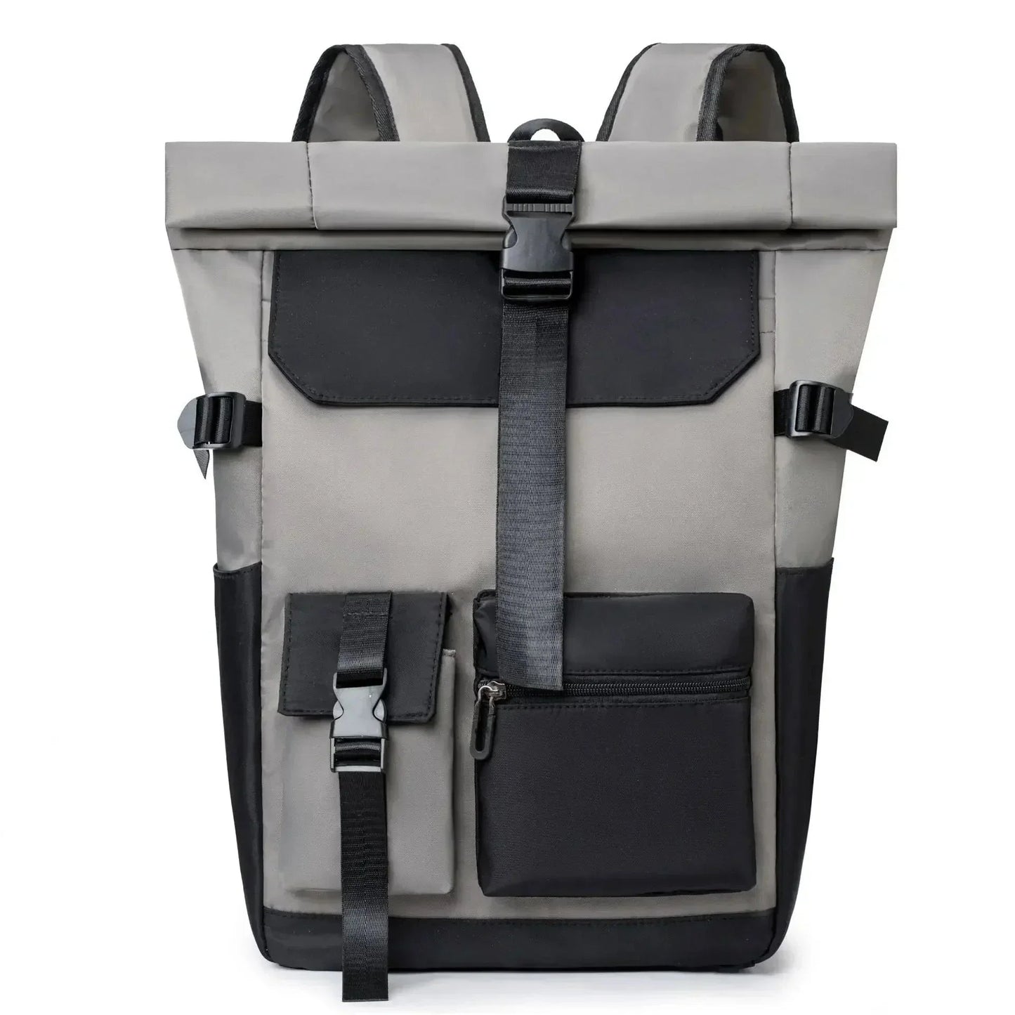 Sac à dos gris avec bretelles rembourrées et confortables