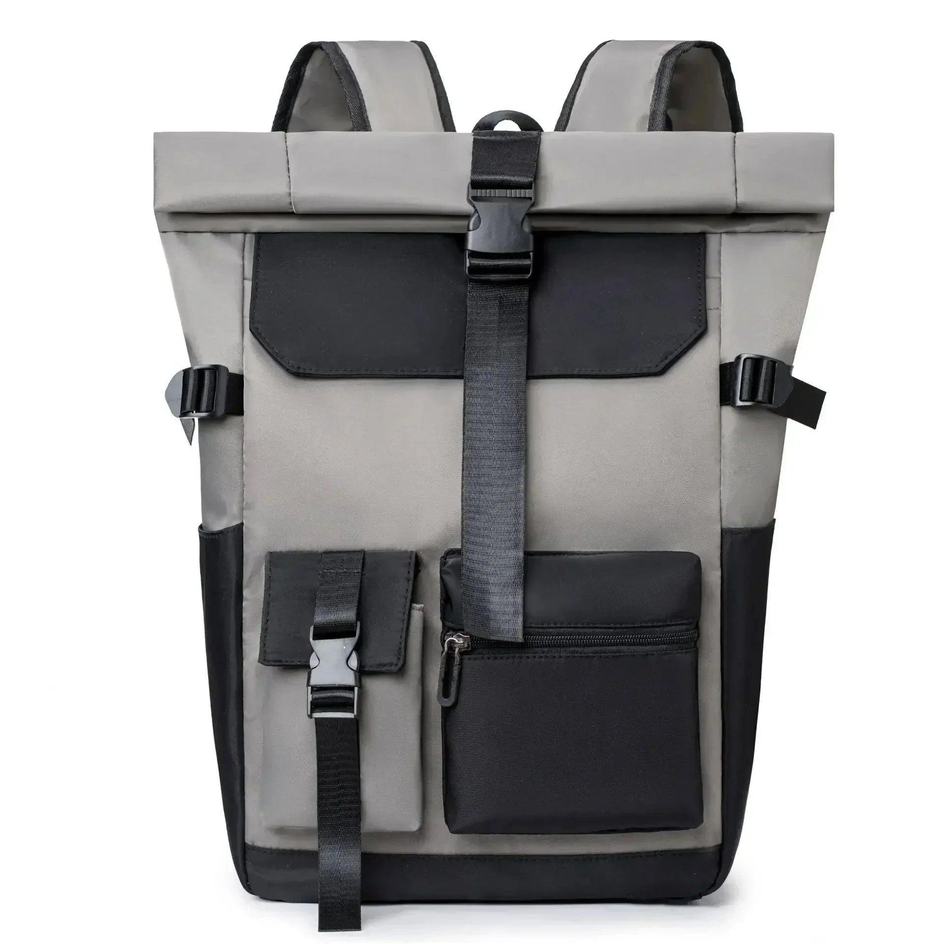 Sac à dos gris avec bretelles rembourrées et confortables