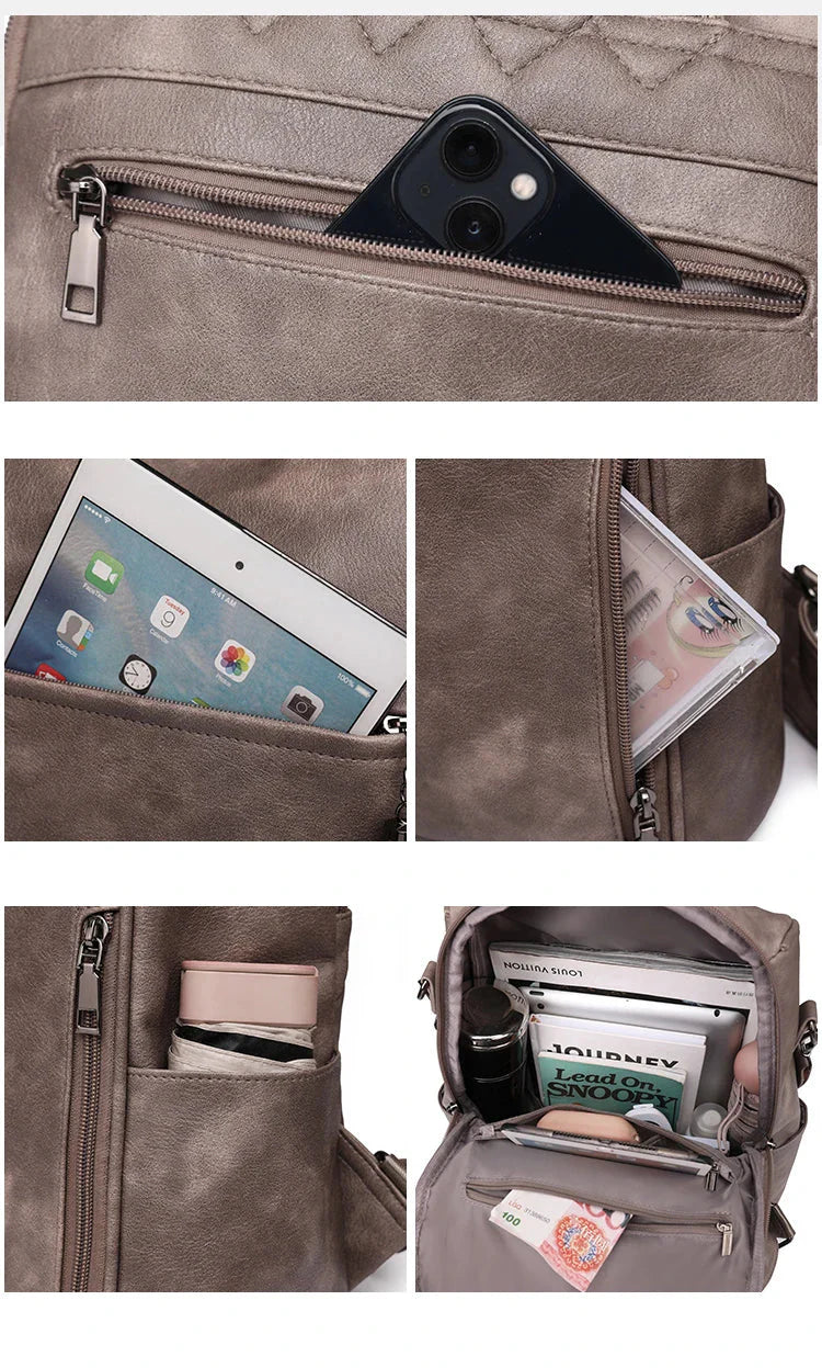 Intérieur du sac à dos montrant l'organisation des poches