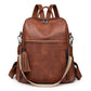 Sac à dos marron avec texture en PU raffinée