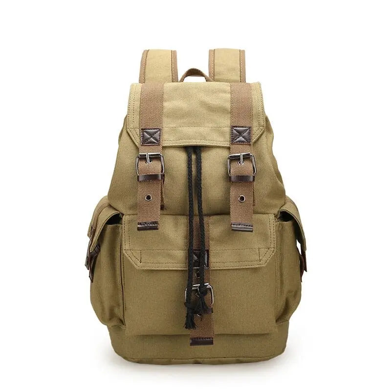 Sac à dos camel en toile avec design rétro