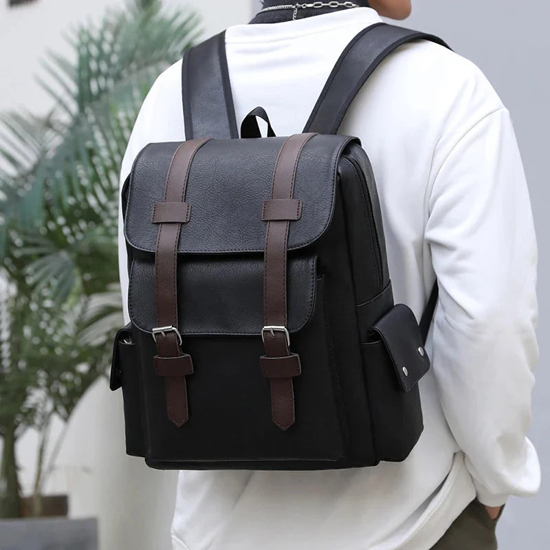 Sac à dos vintage noir avec design élégant et classique