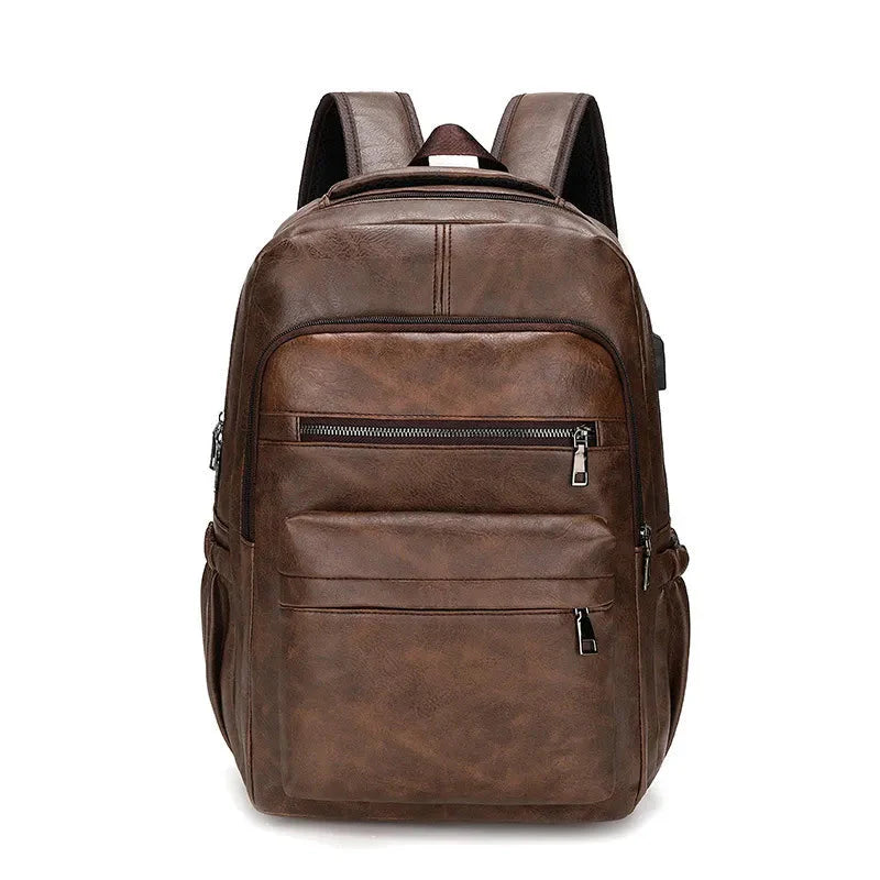 Sac à dos vintage ouvert montrant l'intérieur spacieux