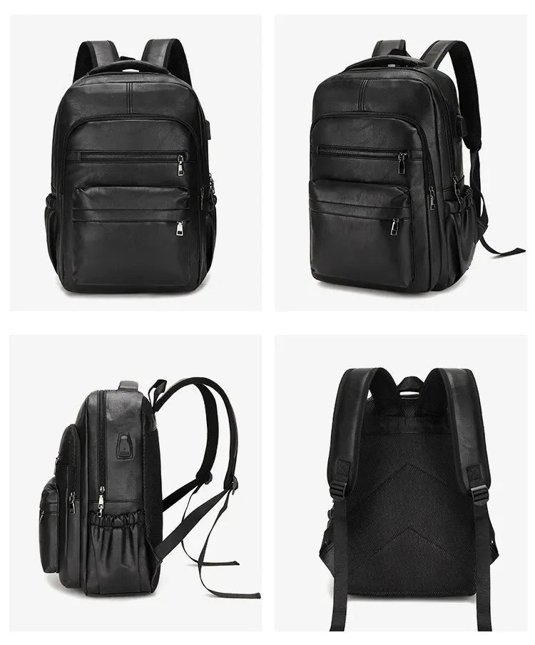 Détail du port USB sur le sac à dos rétro
