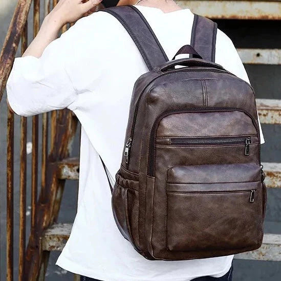 Sac à dos marron vintage avec design rétro élégant