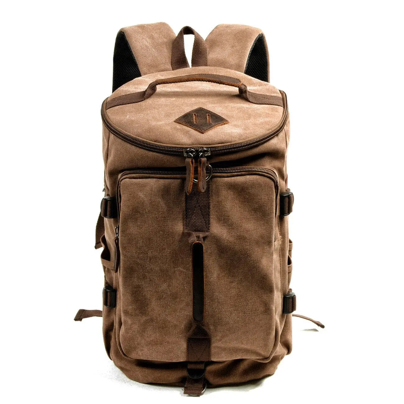 Sac camel en toile avec détails en PU