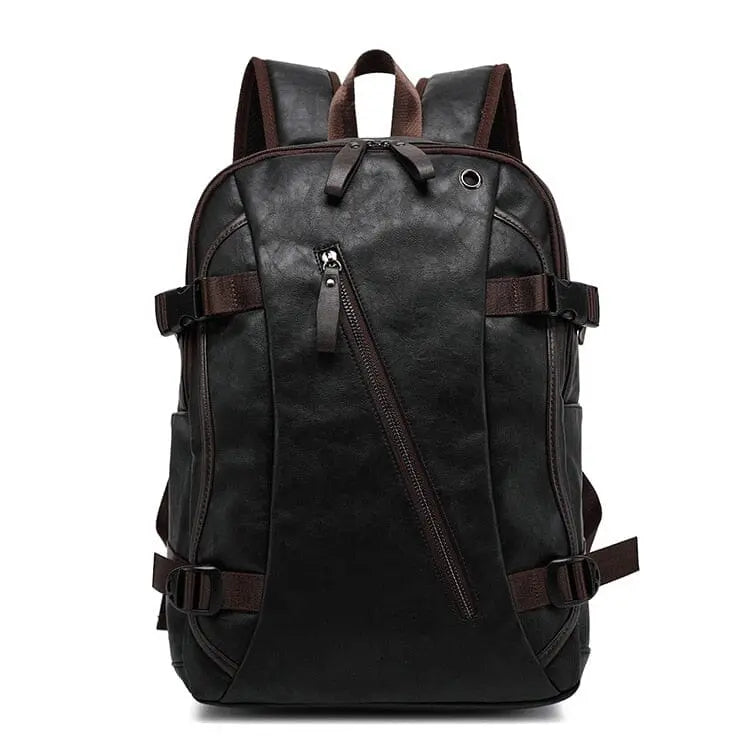 Sac à dos marron foncé avec finitions en PU