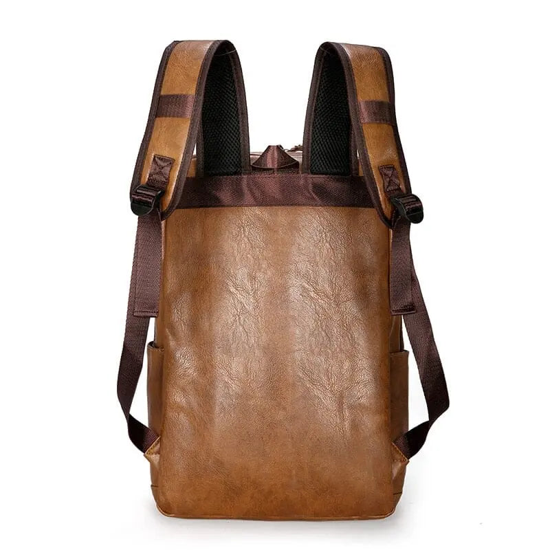 Vue latérale du sac à dos vintage montrant les bretelles ajustables