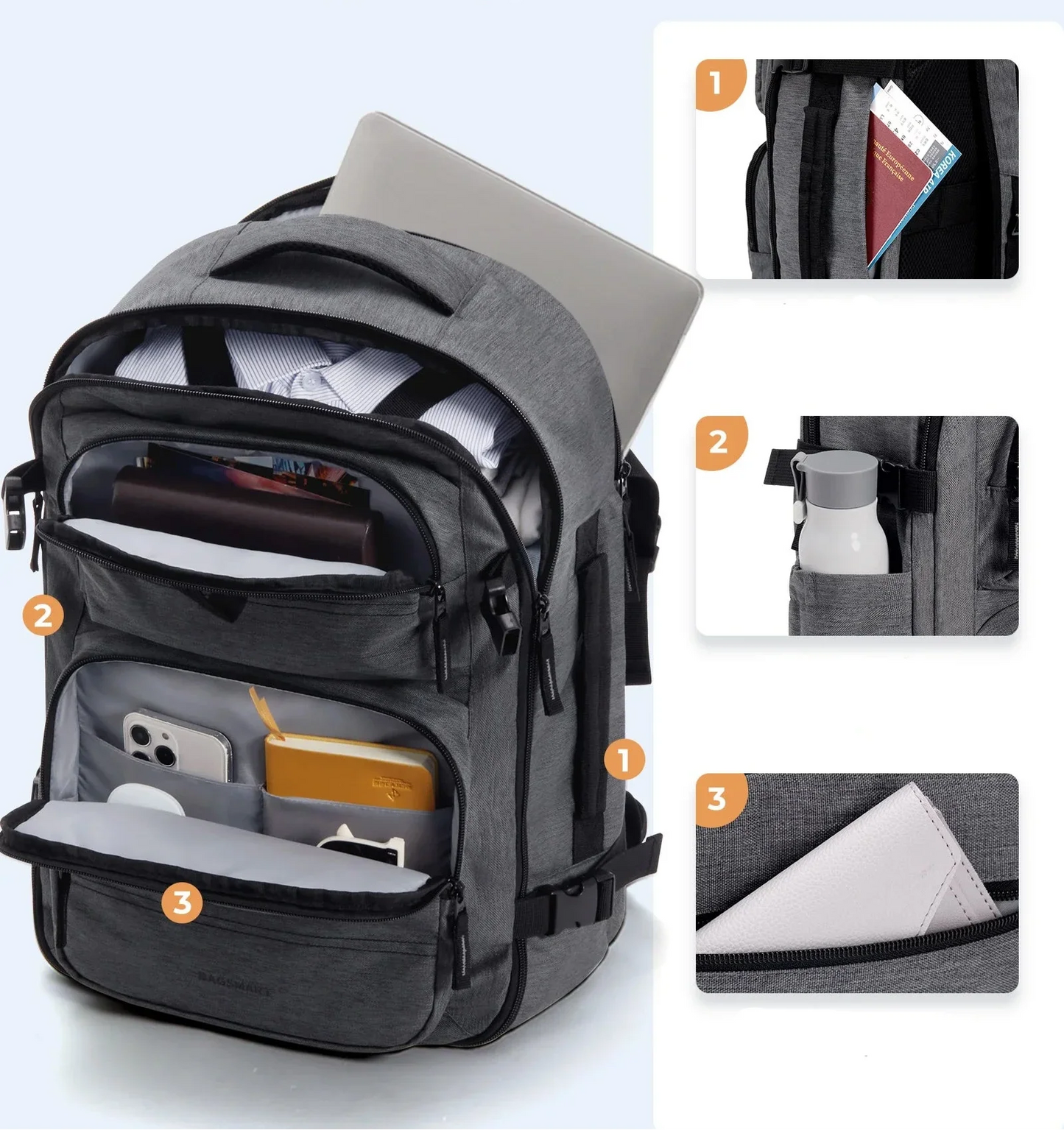 Sac à dos 40L avec poche pour ordinateur portable