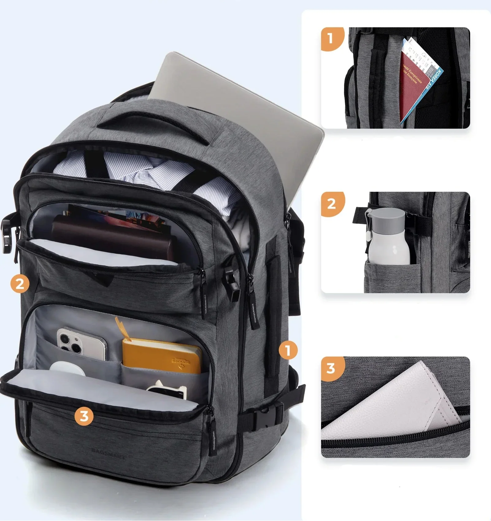Sac à dos 40L avec poche pour ordinateur portable