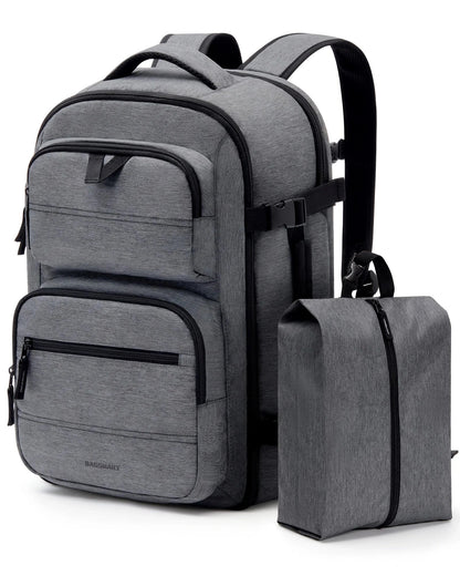 Sac à dos 40L gris avec poches extérieures visibles