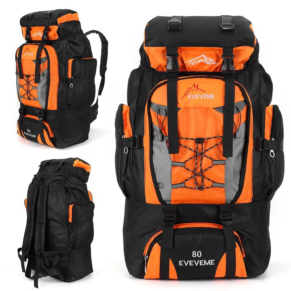Sac à dos 80L avec multiples poches et sangles réglables