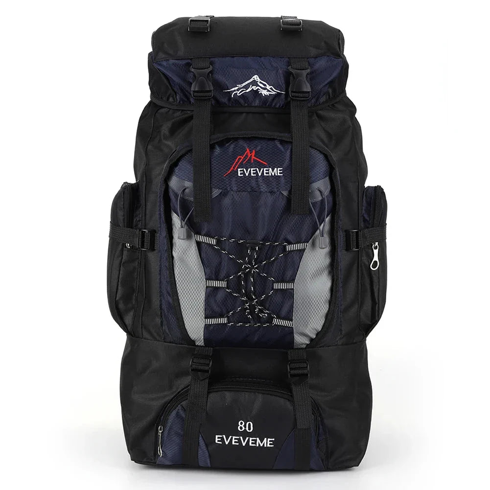 Sac à dos 80L bleu marine, résistant et imperméable