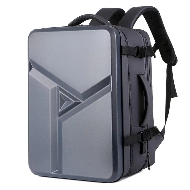 Sac à dos rigide couleur anthracite, vue de profil