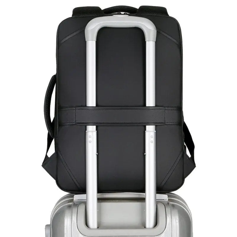 Sac à dos noir avec port USB et bretelles rembourrées