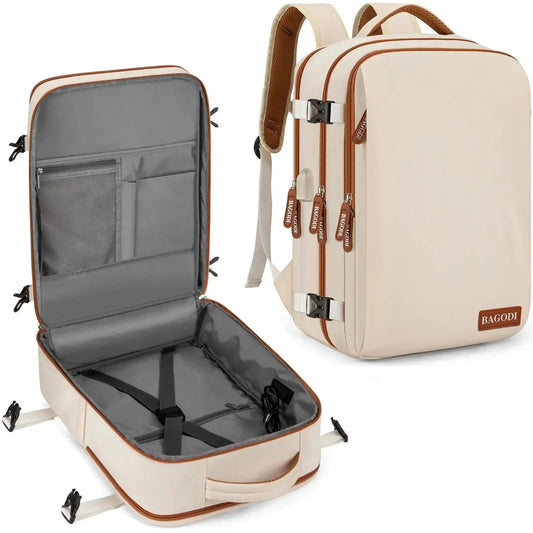 Sac à dos beige en tissu Oxford résistant et imperméable