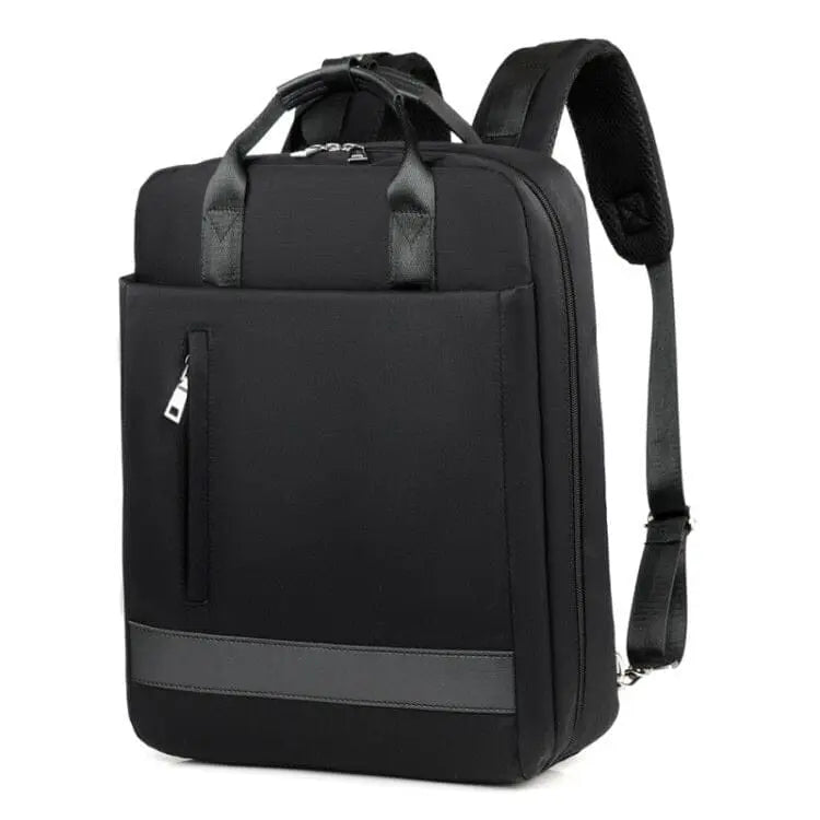 Sac à dos noir avec port USB, design moderne et élégant