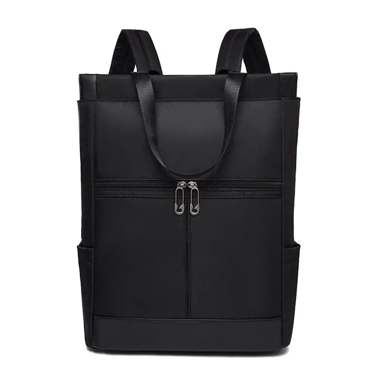 Vue de face du sac à dos noir pour femme