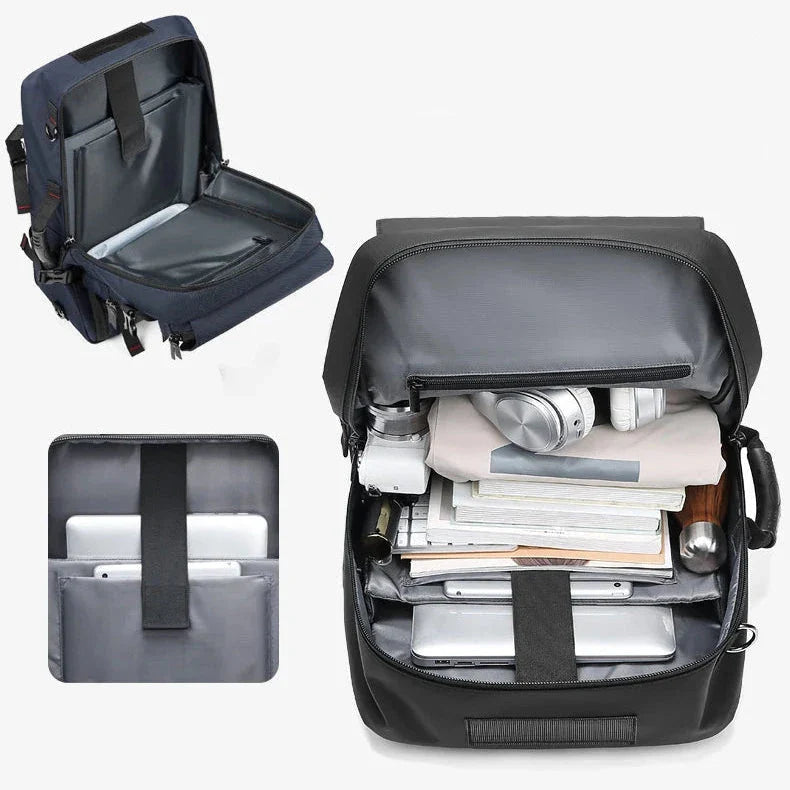 Poches organisées pour accessoires tech, montrées en gros plan