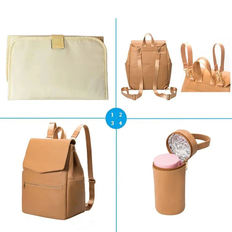 Sac à dos à langer avec poches multiples et accessoires inclus