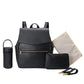 Sac à langer noir élégant avec détails en métal et poches