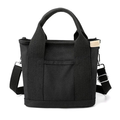 Sac noir en toile, design élégant avec bandoulière