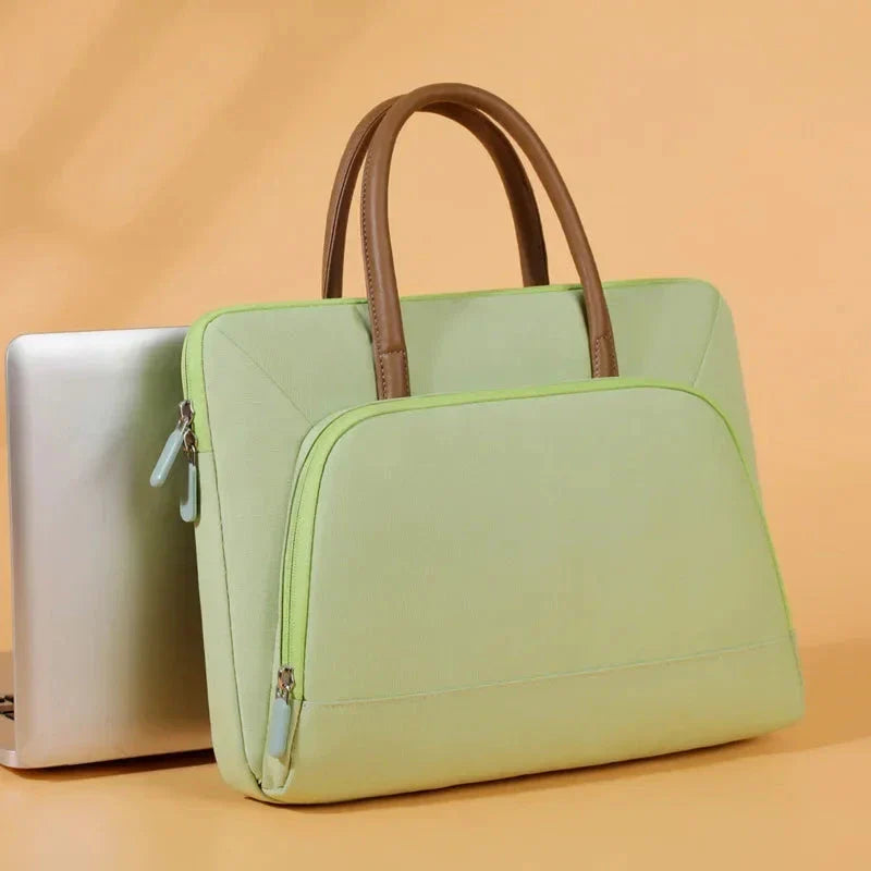 Sac à main vert pour ordinateur 12-13 pouces, élégant et pratique