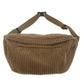 Sac banane marron en velours, vue de dessus