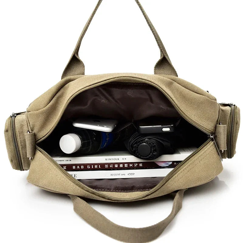 Sac bandoulière avec bandoulière ajustable en toile résistante