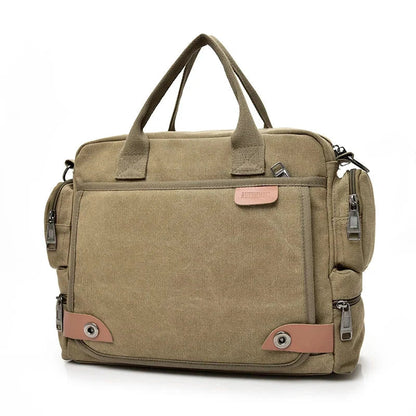 Sac bandoulière camel avec détails en toile robuste