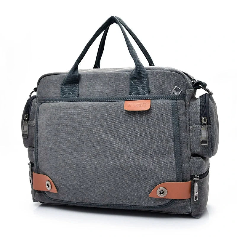 Sac bandoulière gris avec finition en toile texturée
