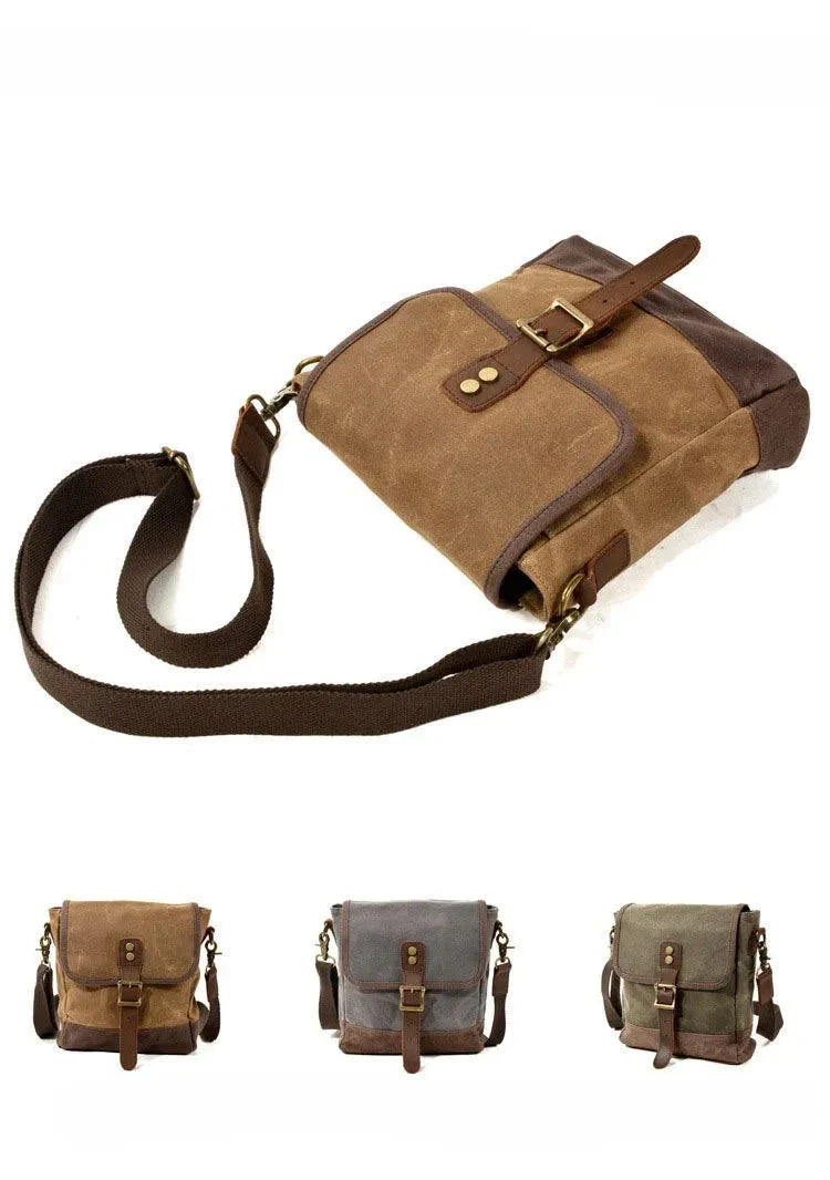 Sac bandoulière vintage en toile avec poches avant