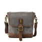 Sac bandoulière gris avec détails en cuir PU