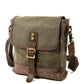 Sac bandoulière vert en toile, style vintage authentique