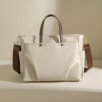 Sac cabas beige pour ordinateur 15 pouces, design chic