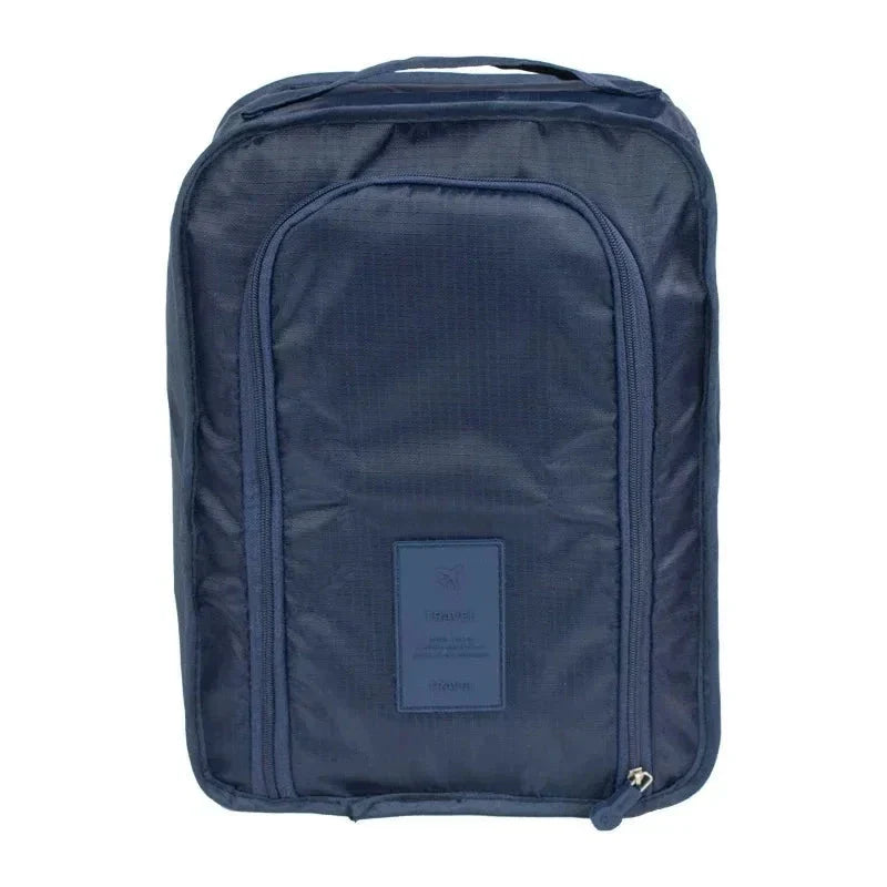 Sac à chaussures bleu marine, dimensions 30x11x20 cm