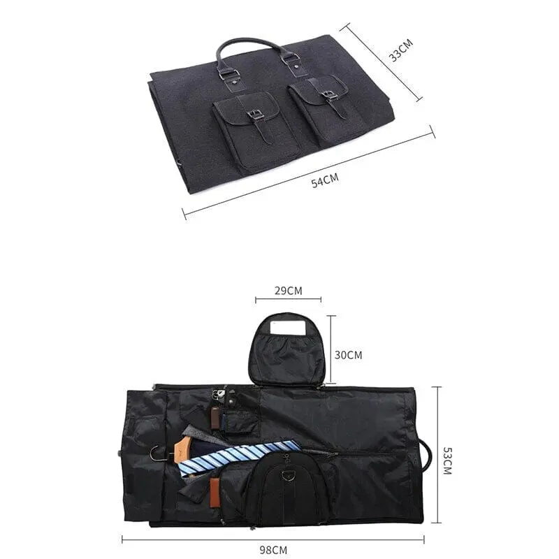 Compartiment chaussures du sac costume, intérieur spacieux
