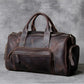Vue de dessus du sac en cuir montrant les compartiments