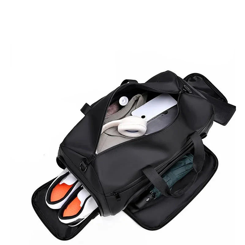 Détail du compartiment à chaussures indépendant du sac