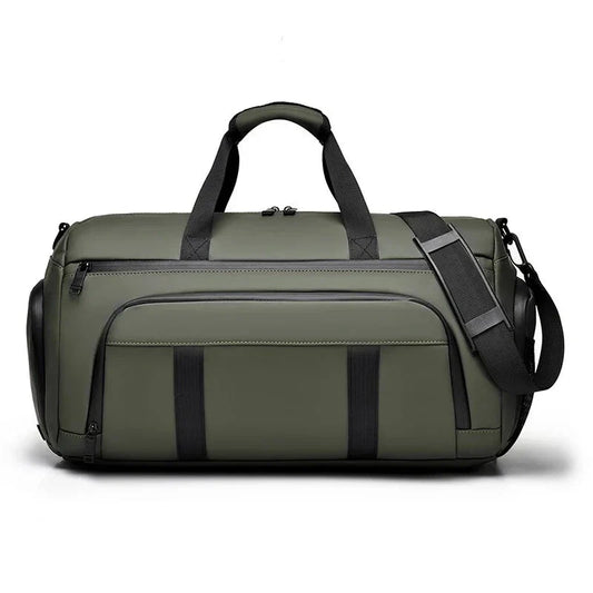 Sac de sport vert avec tissu imperméable et design moderne