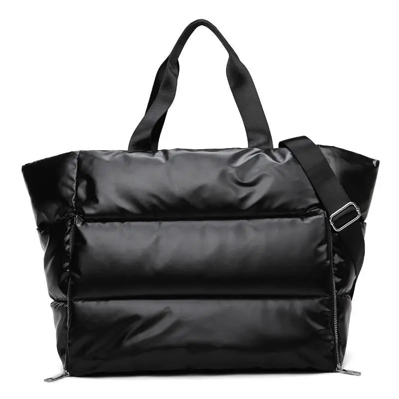 Sac doudoune noir, polyvalent pour voyages et activités quotidiennes