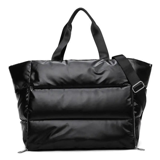 Sac doudoune noir, polyvalent pour voyages et activités quotidiennes