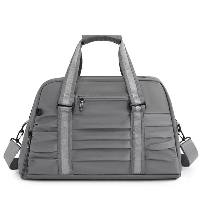 Sac de voyage gris avec compartiment séparé pour chaussures