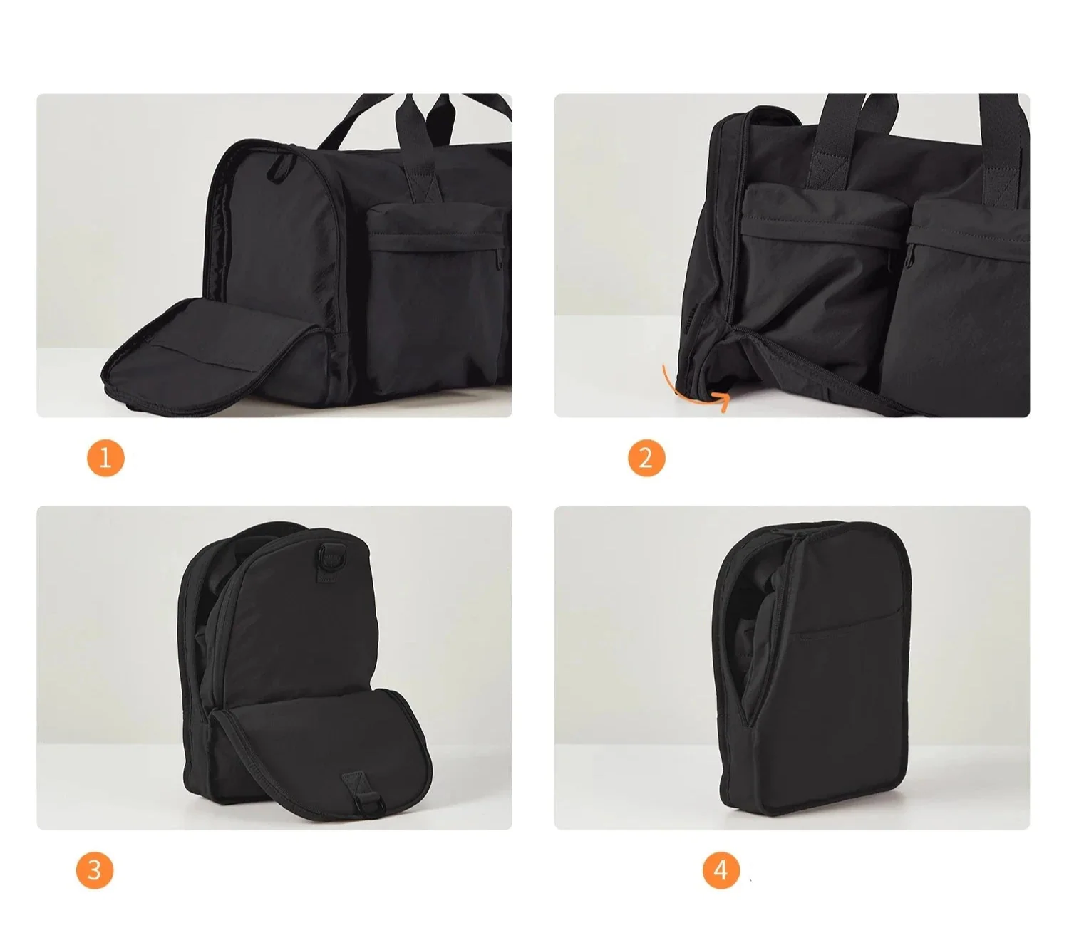 Détail du tissu déperlant et résistant du sac de voyage