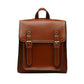Sac à dos vintage en PU marron avec poches extérieures