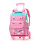 Sac de voyage rose à roulettes avec motif licorne